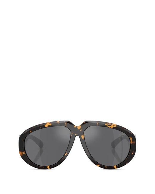 Burberry Gray Equestrian Knight Design Pilot-Frame Sunglasses