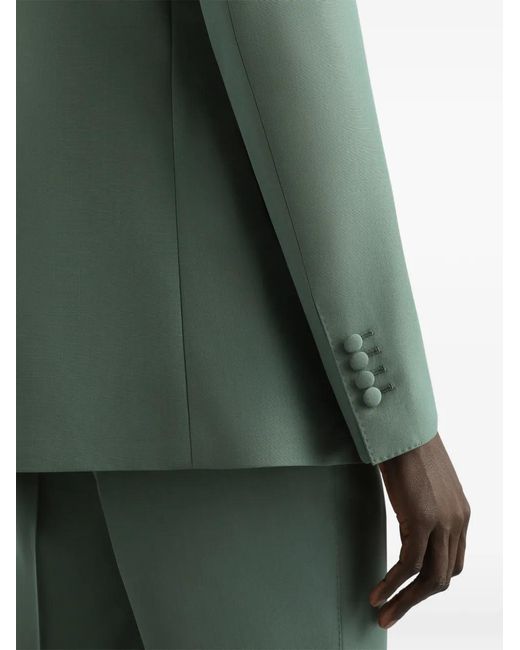 Dolce & Gabbana Green Single-Breasted Wool Poplin Jacket for men