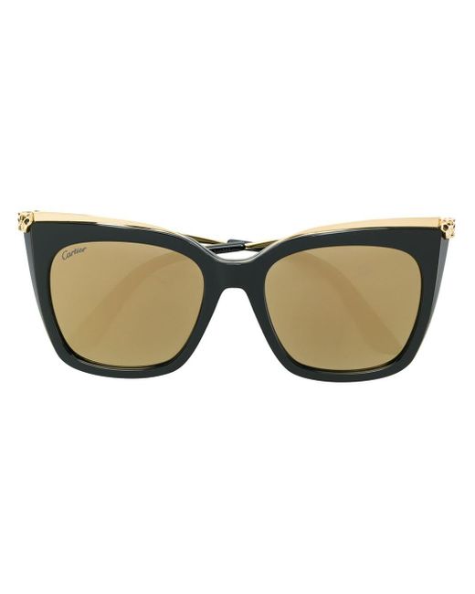 Cartier Panther Head Oversized Sunglasses in Black Lyst Canada
