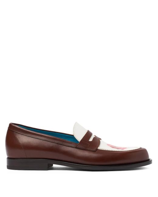 Scarosso Brown Leather Slip-On Loafers for men