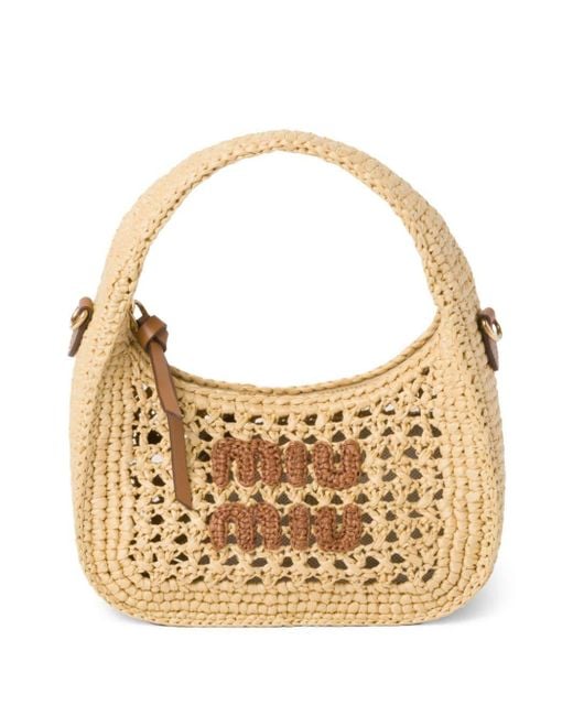 Miu Miu Metallic Wander Crochet-knit Shoulder Bag