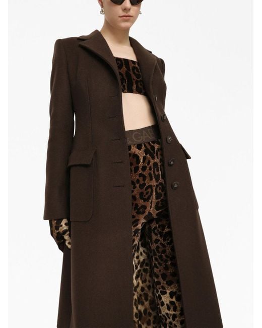 Manteau long à simple boutonnage Dolce & Gabbana en coloris Black