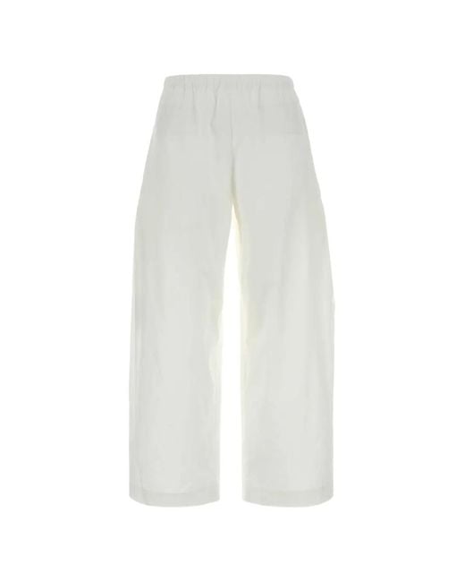 Khaite White Roma Poplin Trousers