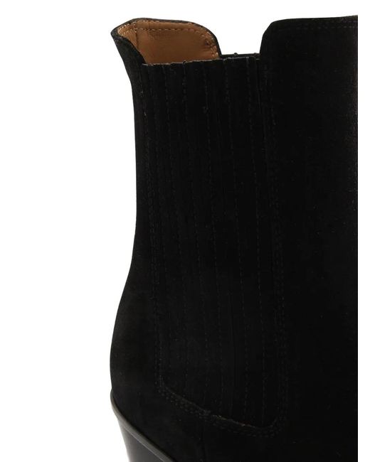 Paris Texas Black Elastic-Panel Pointed-Toe Boots