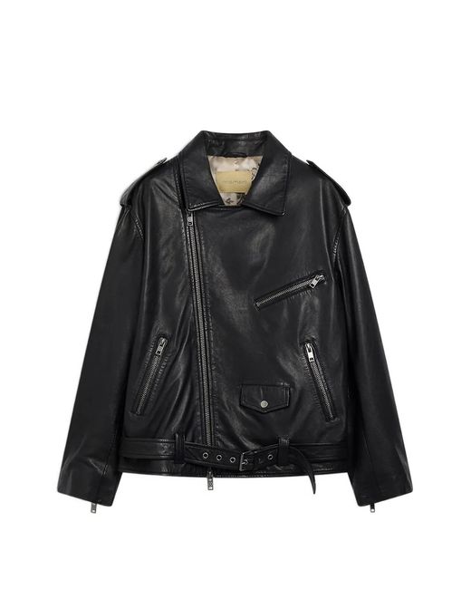 Momoní Black Lond Leather Biker Jacket