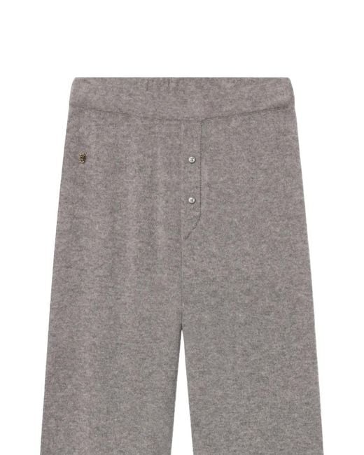 ÉTERNE Gray Button-Detail Track Pants