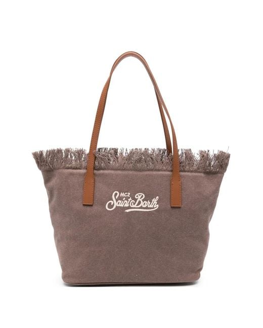 Mc2 Saint Barth Brown Sac Cabas City À Franges