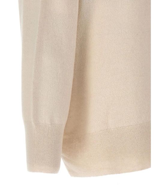 Jersey Con Cuello En V Nude de color Natural