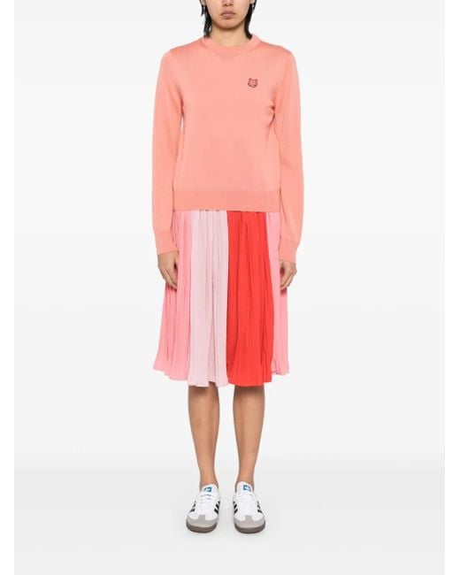 Maison Kitsuné Pink Bold Fox Head Patch Jumper