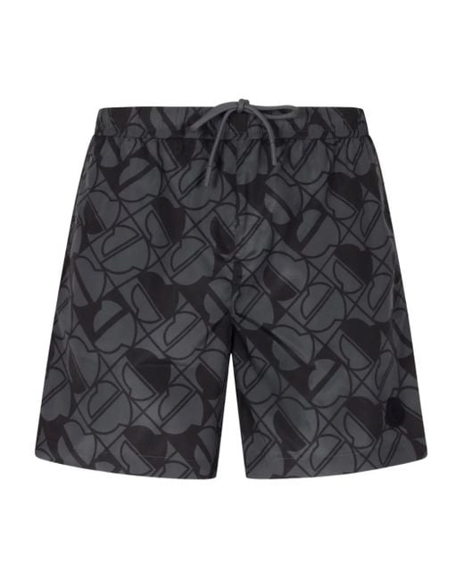 Moncler Gray Monogram Swim Shorts for men