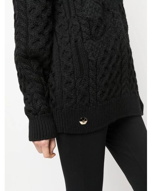 Philipp Plein Black Embossed Skull Wool Jumper