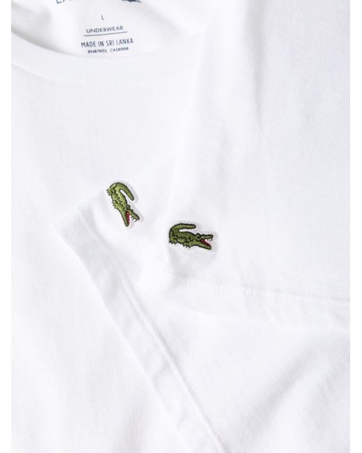 Lacoste Logo appliqu T shirt pack Of Three in White for Men