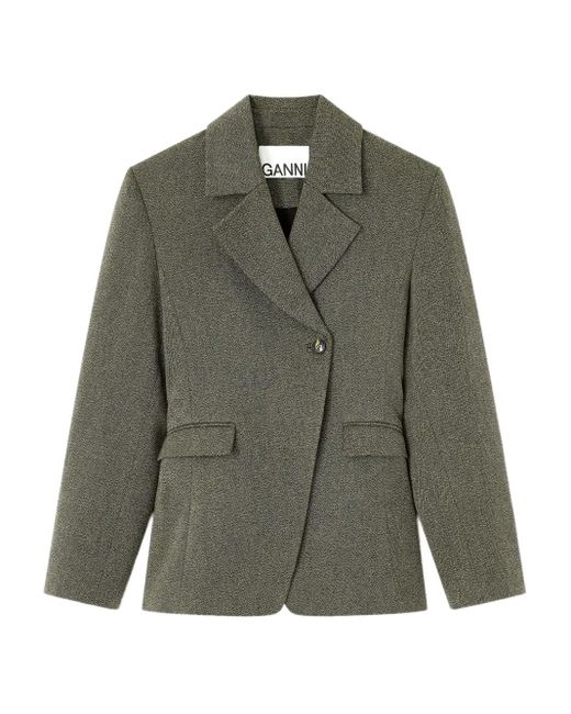 Ganni Green Mouline Blazer