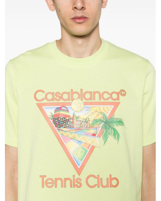 T-shirt Cubism Tennis Club di Casablancabrand in Yellow da Uomo