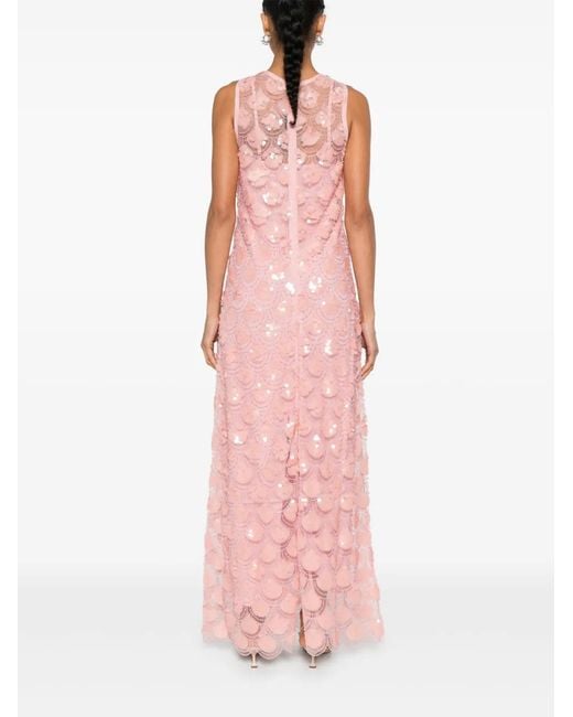 ROTATE BIRGER CHRISTENSEN Pink Sleeveless Maxi Dress