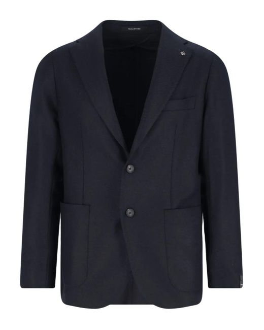 Tagliatore Blue Buttoned Virgin-Wool Blazer for men