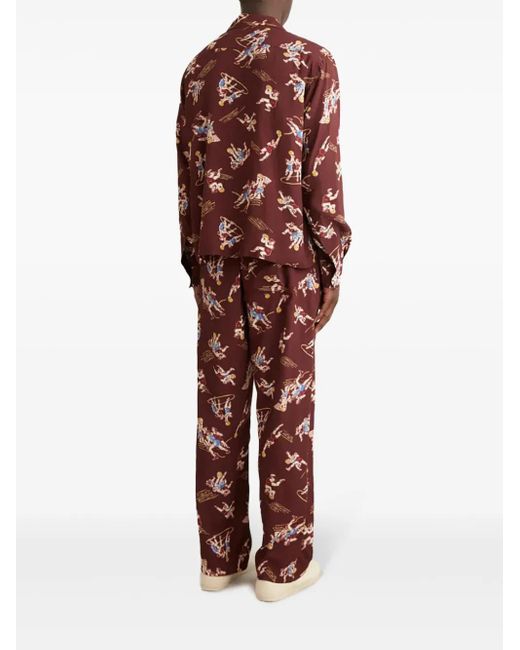 Bode Red Layup Printed Pyjama Pants for men