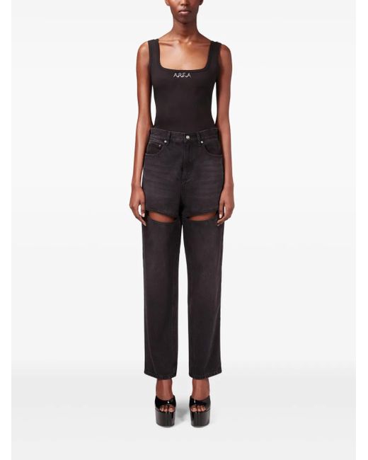 Area Black Slit Jeans