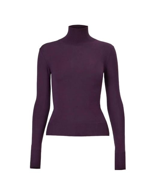 Carolina Herrera Purple High-Neck Long-Sleeve Sweater