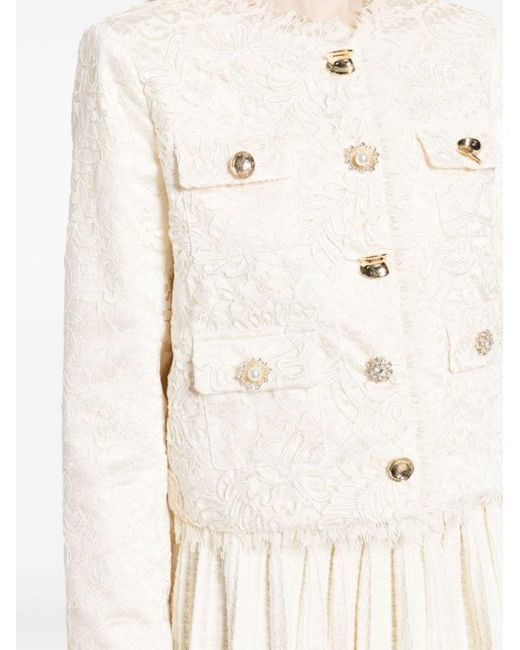 Self-Portrait Natural Corded Lace Buttoned Jacket