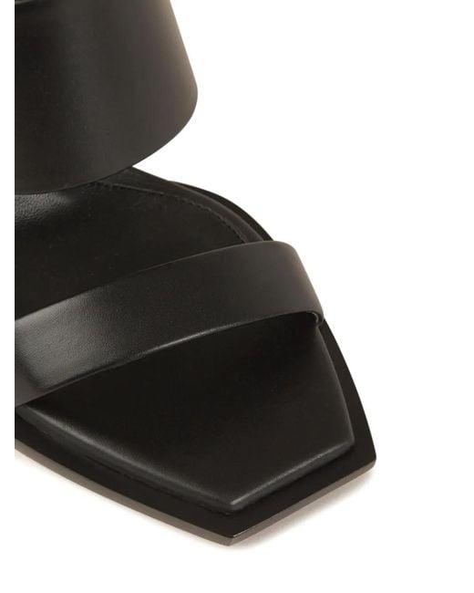 McQueen Black Plexi Runway Leather Wedge Sandals