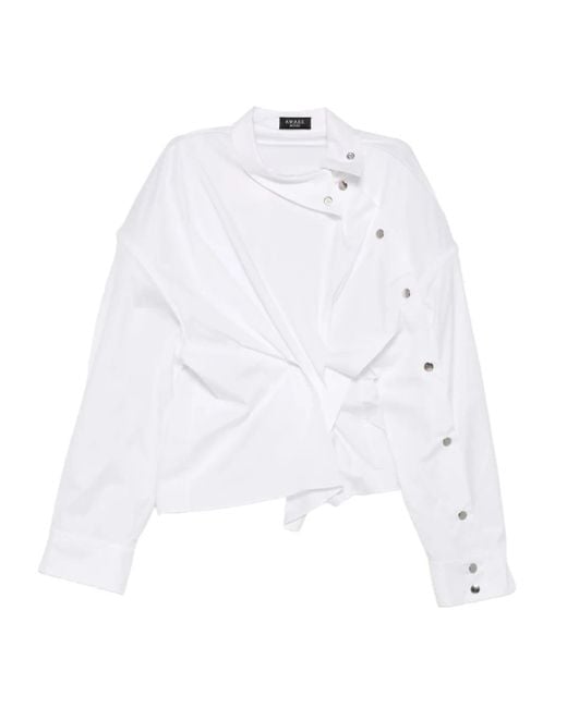A.W.A.K.E. MODE White Twist-Detail Top