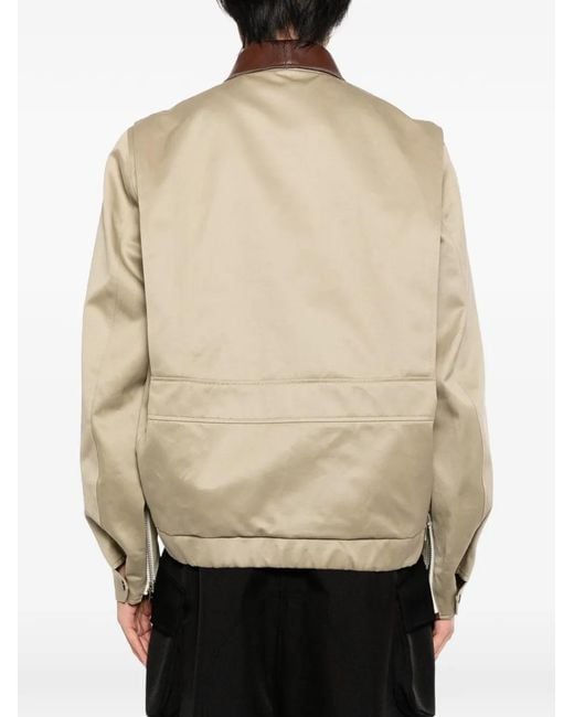 Sacai Natural Shirt-Collar Cotton Jacket for men