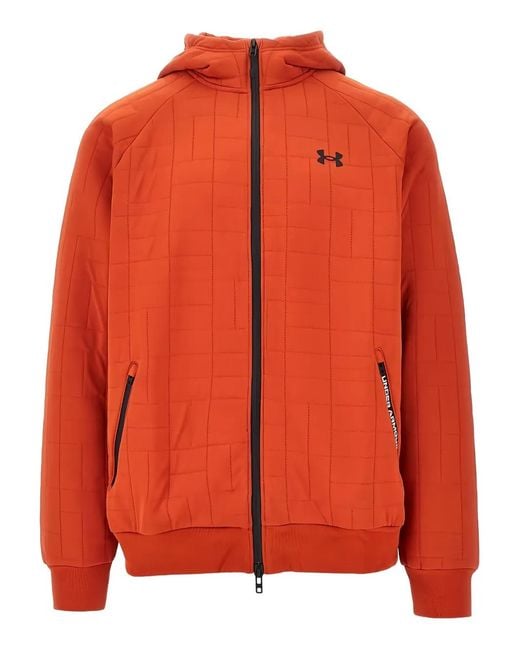 Under Armour Orange Quilted Hoodie for men