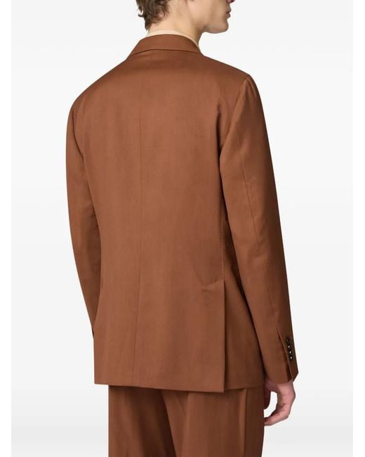 Lardini Brown Double-Breasted Peak-Lapel Jacket for men