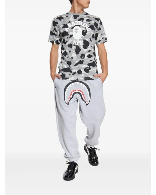 A Bathing Ape White Ape Head Camo-Print T-Shirt for men