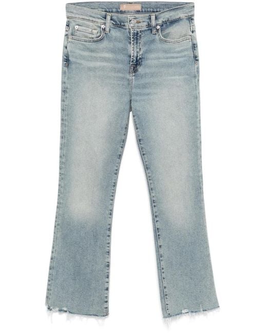 7 For All Mankind Blue Daisy Denim Cotton Jeans