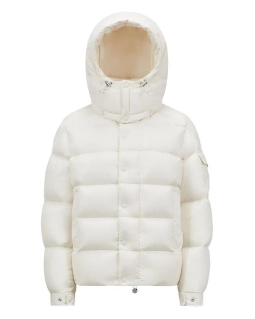 Moncler White Gefütterte Kapuzenjacke