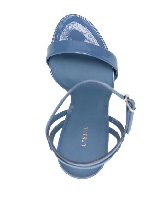 Le Silla Blue Gwen 120Mm Patent-Leather Sandals