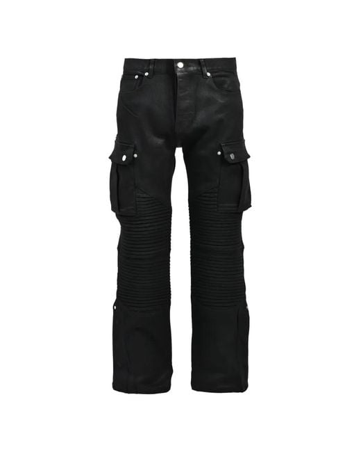 BREATH Black Ribbed-Panel Cargo Pants for men