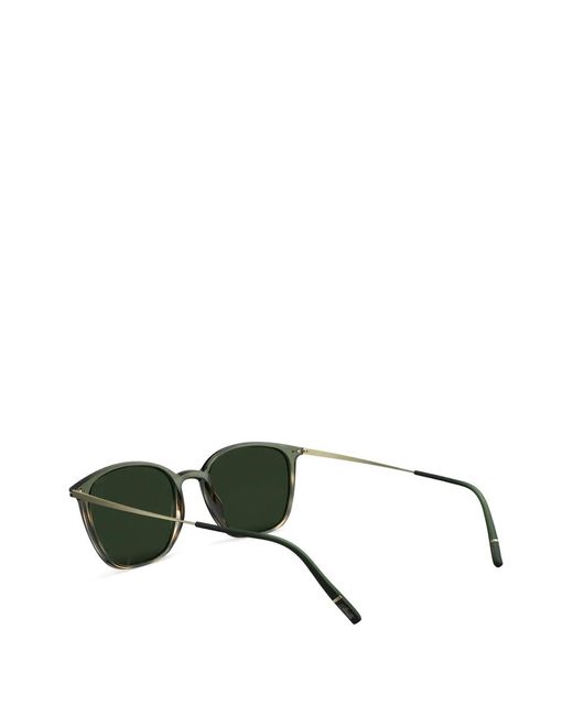 Silhouette Green Sequoia Marbled-Effect Square-Frame Sunglasses