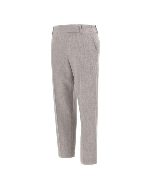 Eleventy Gray Pressed-Crease Trousers