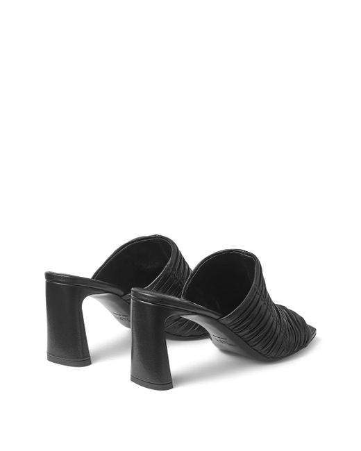 Jimmy Choo Black Lua 75 Calfskin Mules