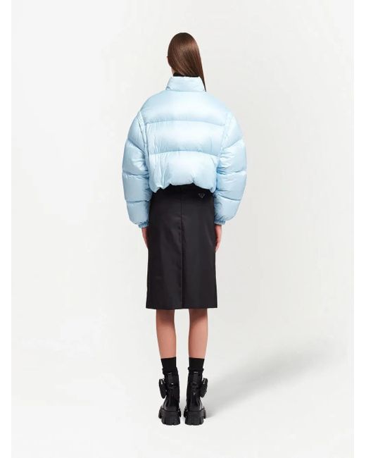 Prada Blue Wendbare Re-Nylon Daunenjacke
