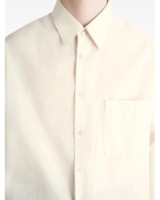 Lemaire White Regular Cotton And Silk Shirt for men