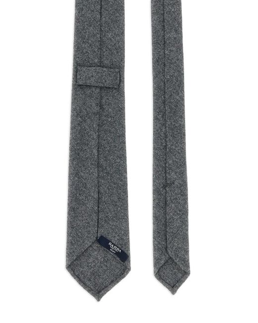 Barba Napoli Black Wool Tie for men