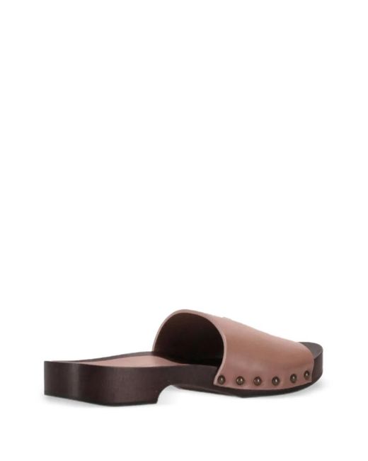 LA ROSE Brown Leather Sandals