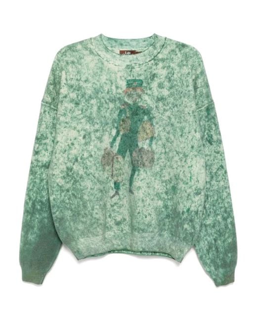 Maglione Con Stampa Grafica di Stain Shade in Green da Uomo