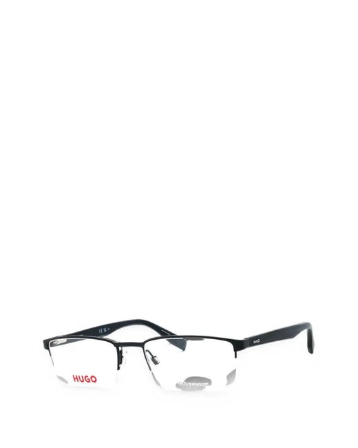 HUGO White Rectangle-Frame Glasses for men