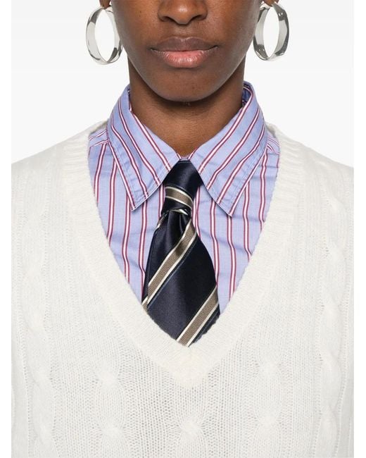 Polo Ralph Lauren White Cable-Knit Sweater
