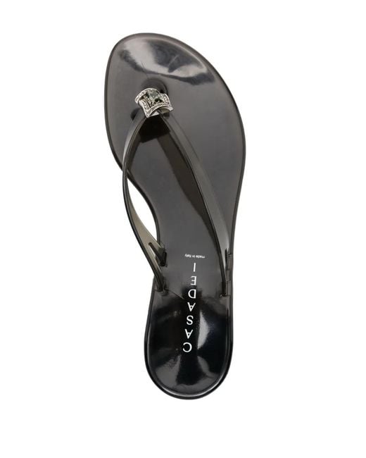 Casadei White Transparente Flip-Flops