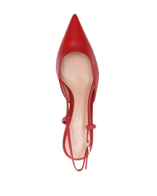 Gianvito Rossi Red Ascent 55mm Slingback Pumps
