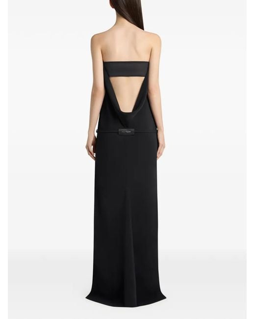 Courreges Black Bandeau-Neck Asymmetric Dress