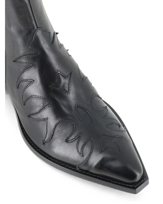 Sartore Black Pointed-Toe Chelsea Boots