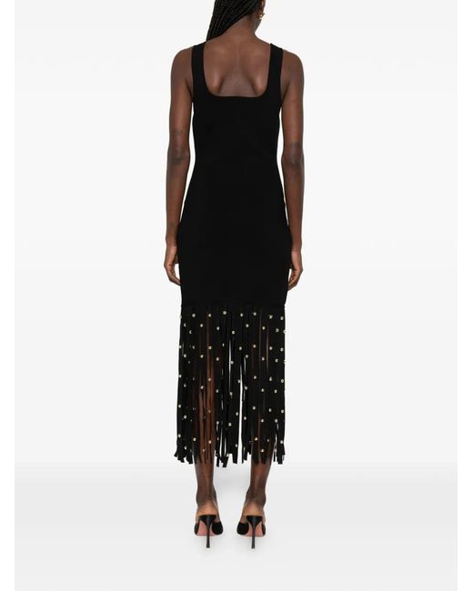 Jonathan Simkhai Black Fringed Studded Dress