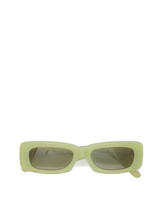 The Attico Green X Linda Farrow Mini Marfa Rectangle-Frame Sunglasses